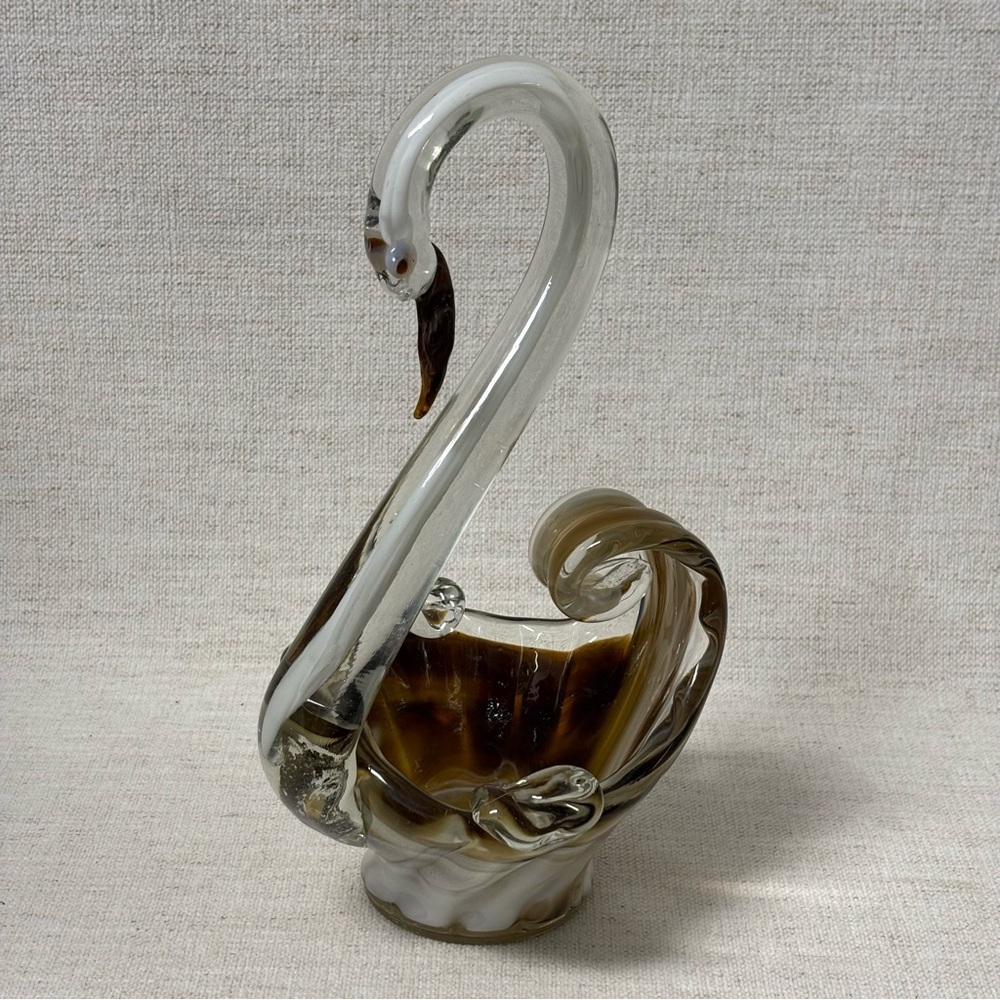 Murano Two Tone Gray Glass Swan - Tall Murano Studio
Glass Ashtray
